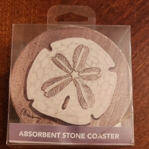 Absorbent Stone Coaster with Sand Dollar Design